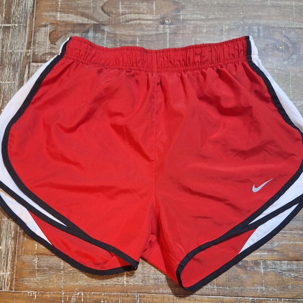 Nike Women’s Dri-Fit Lined Running Shorts Red,Black & White Medium Athletic‎ Gym